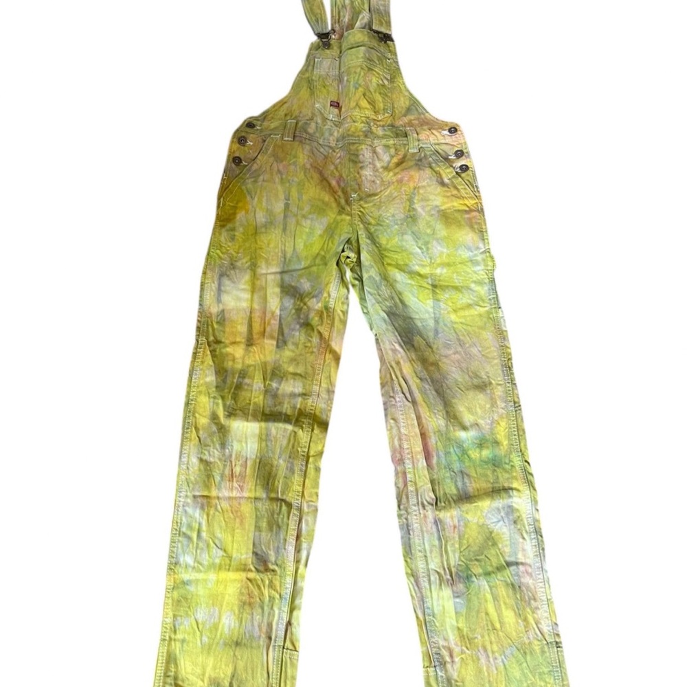 Yellow & Green Tie Dyed Dickies Overalls | Size Women’s XS